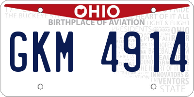 OH license plate GKM4914