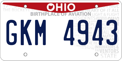 OH license plate GKM4943