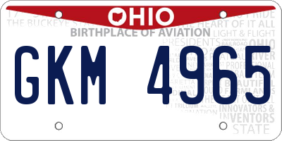 OH license plate GKM4965