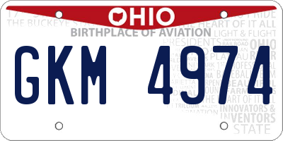 OH license plate GKM4974