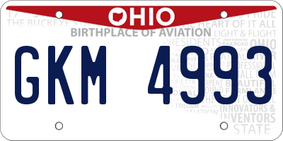 OH license plate GKM4993