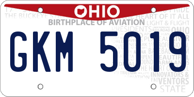 OH license plate GKM5019