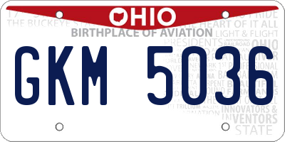 OH license plate GKM5036