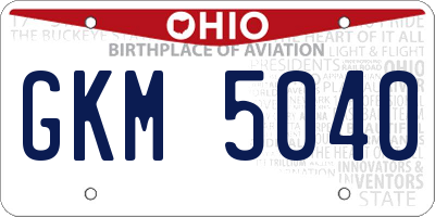 OH license plate GKM5040