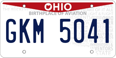 OH license plate GKM5041