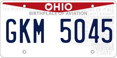 OH license plate GKM5045