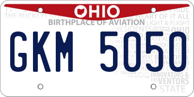 OH license plate GKM5050