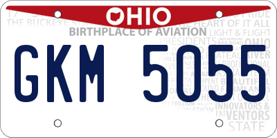 OH license plate GKM5055