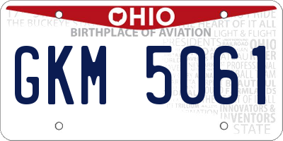 OH license plate GKM5061