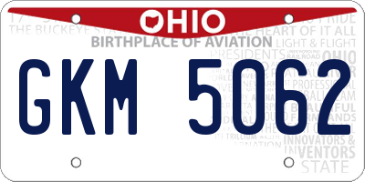 OH license plate GKM5062