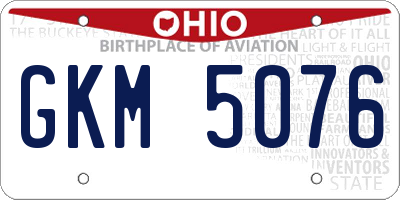 OH license plate GKM5076