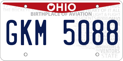 OH license plate GKM5088