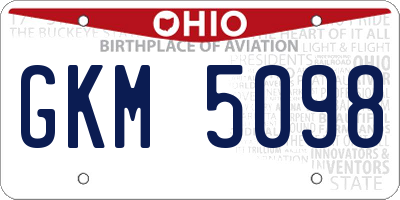 OH license plate GKM5098