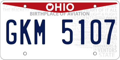 OH license plate GKM5107