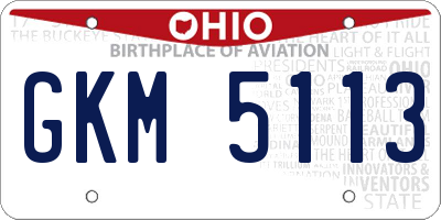 OH license plate GKM5113