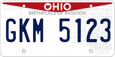 OH license plate GKM5123