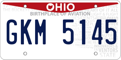 OH license plate GKM5145
