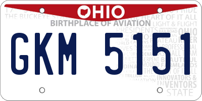 OH license plate GKM5151