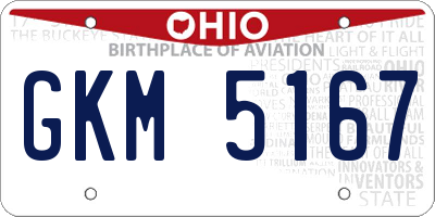 OH license plate GKM5167