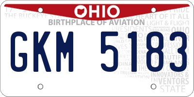 OH license plate GKM5183