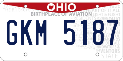 OH license plate GKM5187