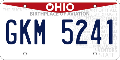OH license plate GKM5241