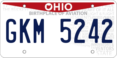 OH license plate GKM5242