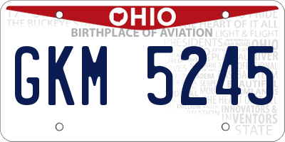 OH license plate GKM5245