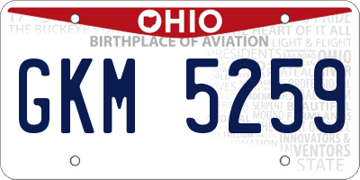 OH license plate GKM5259