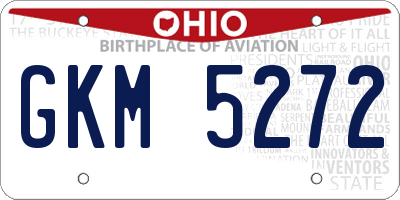OH license plate GKM5272