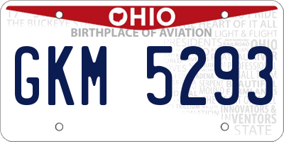 OH license plate GKM5293
