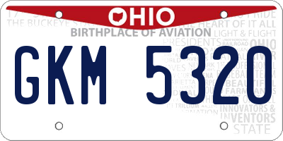 OH license plate GKM5320