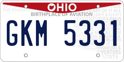 OH license plate GKM5331