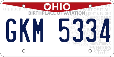 OH license plate GKM5334