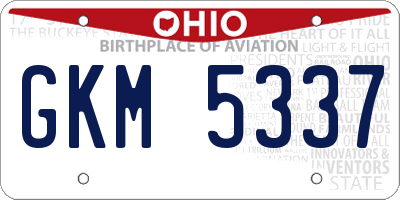 OH license plate GKM5337
