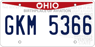 OH license plate GKM5366