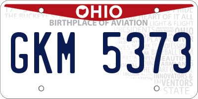 OH license plate GKM5373