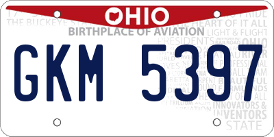 OH license plate GKM5397