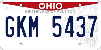 OH license plate GKM5437