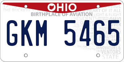 OH license plate GKM5465