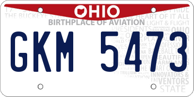 OH license plate GKM5473