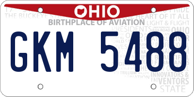 OH license plate GKM5488
