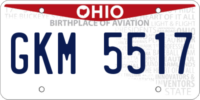 OH license plate GKM5517