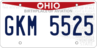OH license plate GKM5525