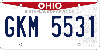 OH license plate GKM5531