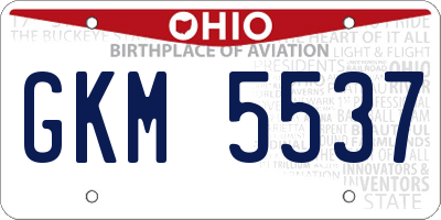 OH license plate GKM5537