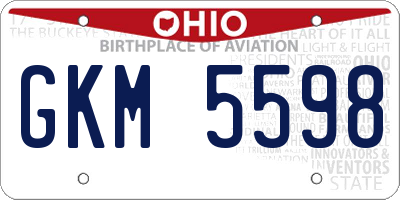 OH license plate GKM5598