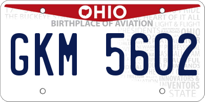 OH license plate GKM5602