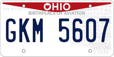 OH license plate GKM5607