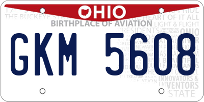 OH license plate GKM5608